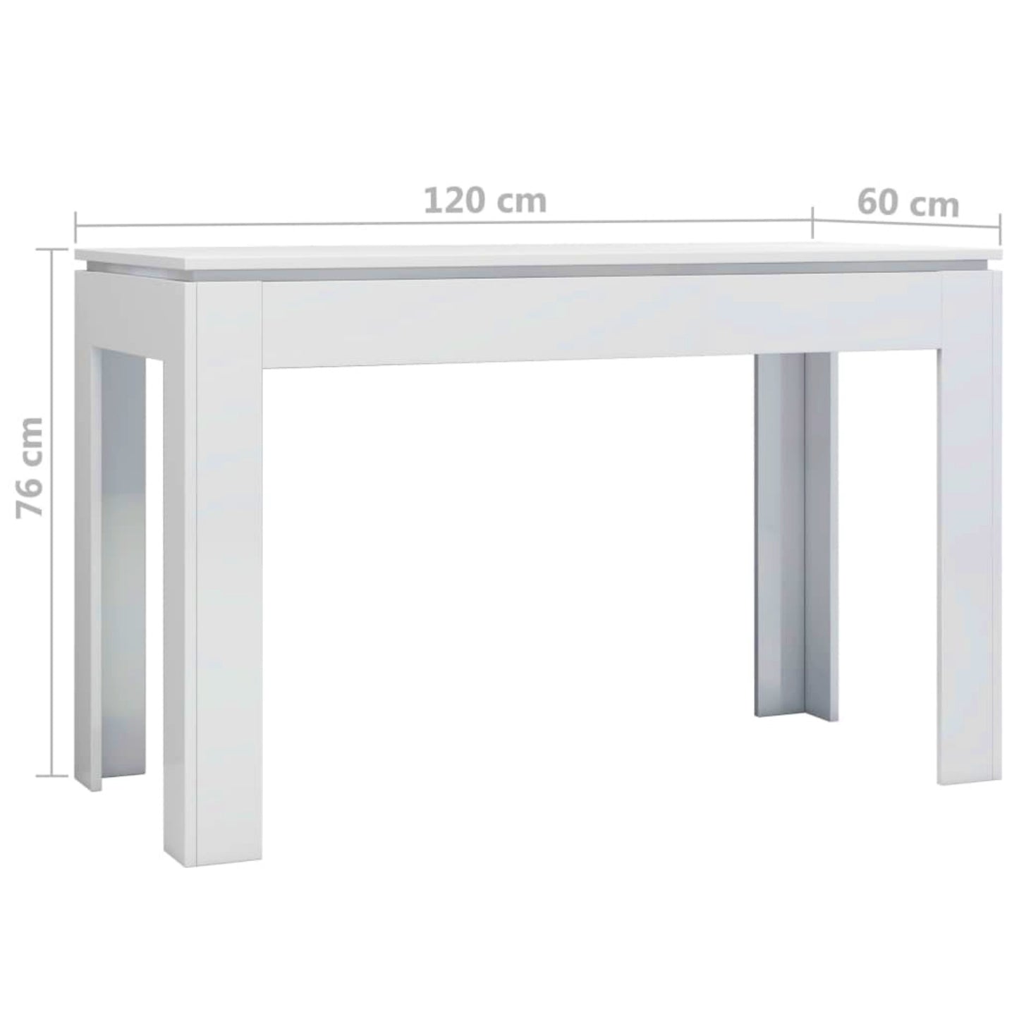 Modern Dining Table White Gloss Kitchen Breakfast Contemporary Minimal Furniture