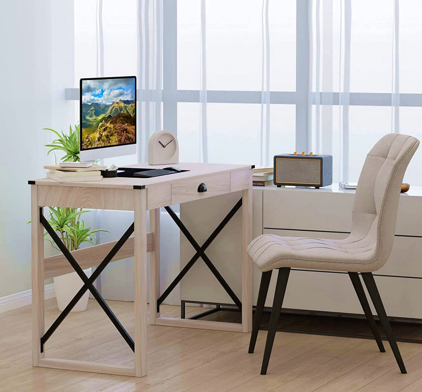 Modern Laptop Desk Industrial Writing PC Stand Home Office Furniture Study Table