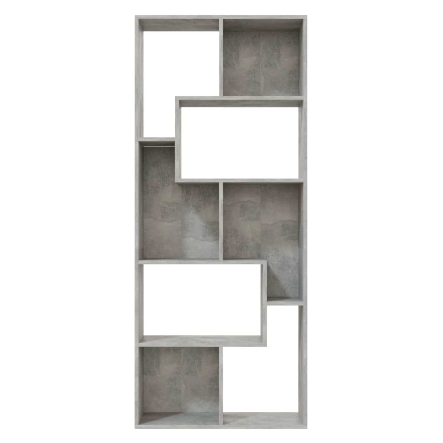 Modern Storage Bookcase Grey Cube Bookshelf Contemporary Slim Display Cabinet