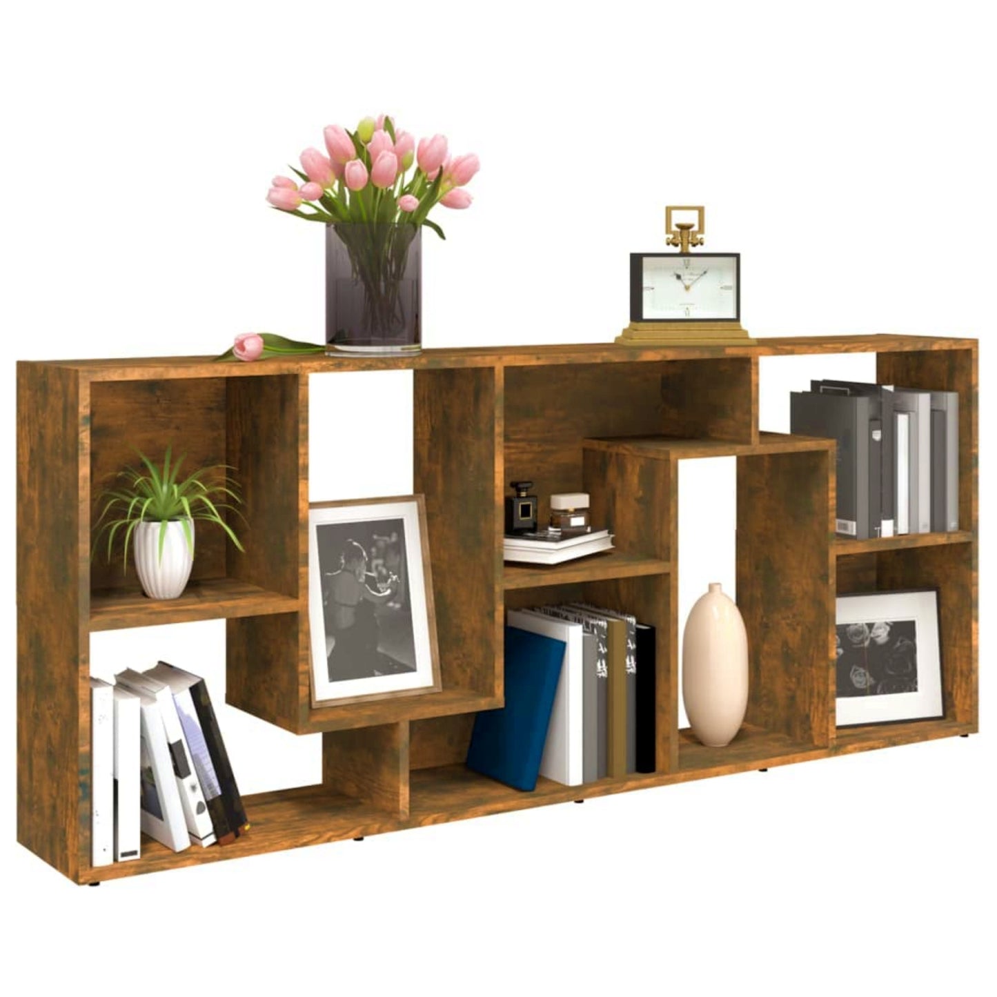 Modern Storage Bookcase Lounge Cube Bookshelf Contemporary Slim Display Cabinet