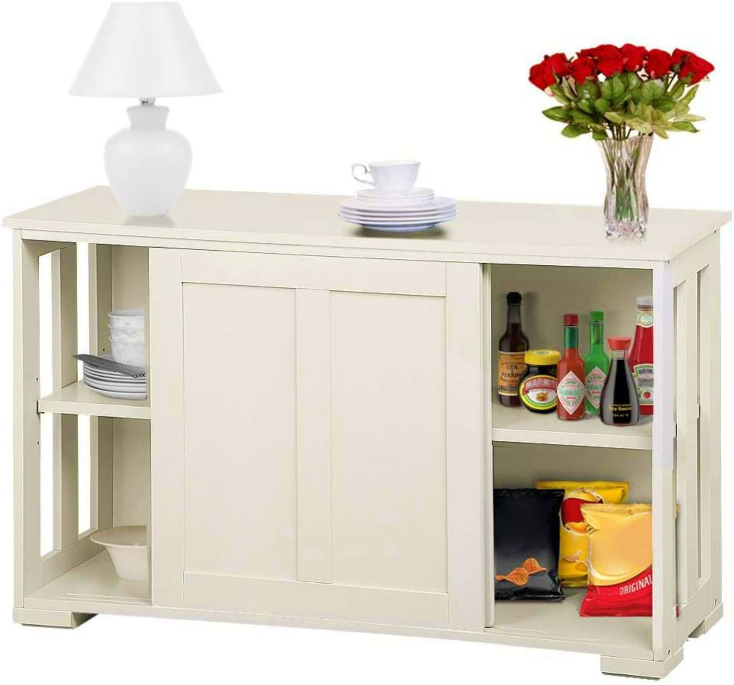 Modern Storage Sideboard White Living Room Kitchen Cabinet Rustic Display Unit