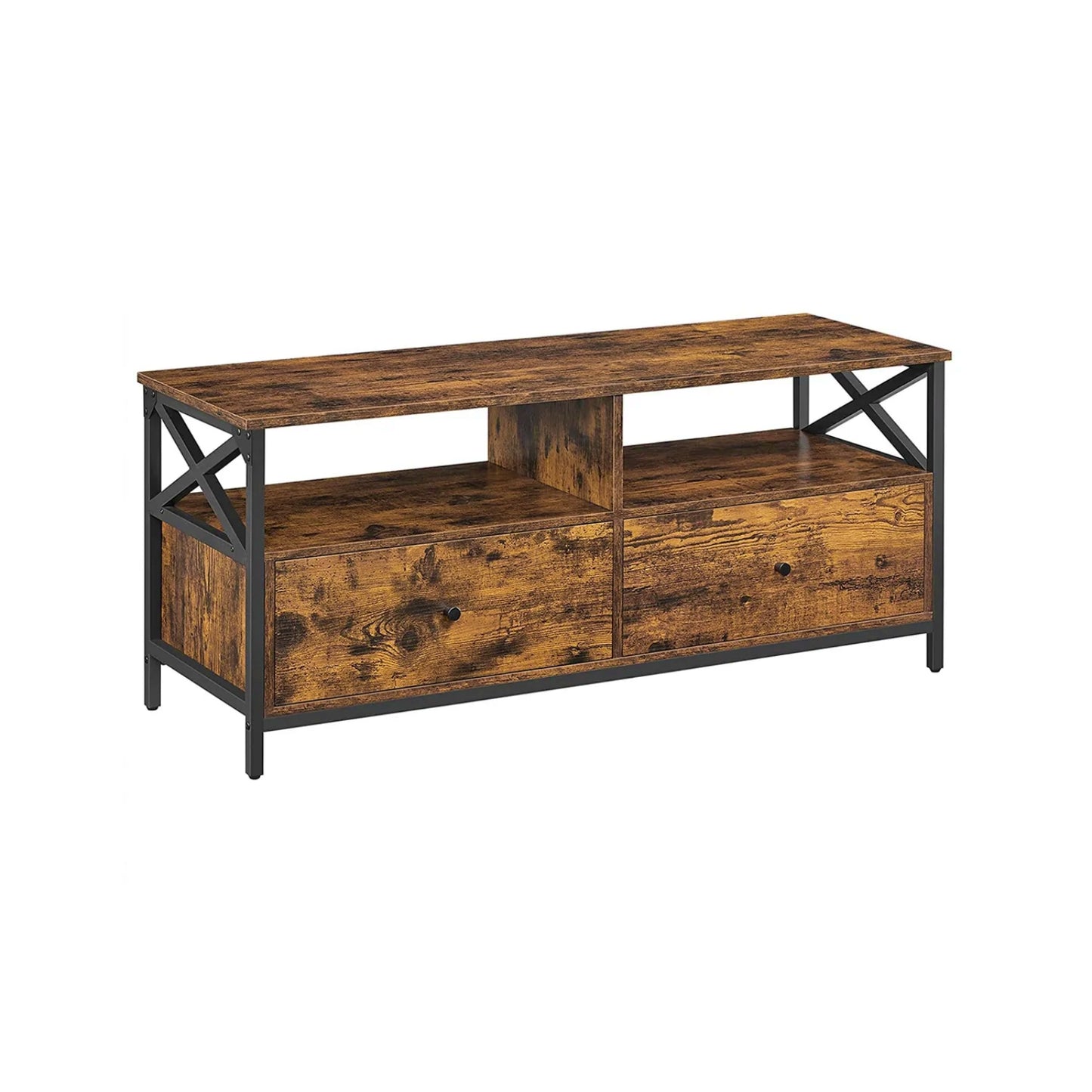 Modern TV Stand Large Media Storage Cabinet Industrial Living Room Console Table