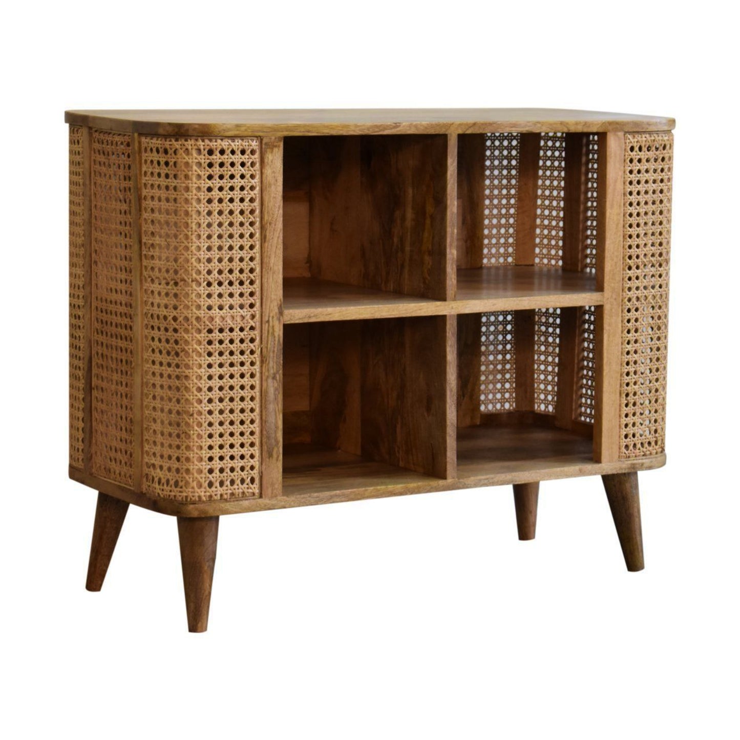 Retro Storage Cabinet Scandinavian Solid Wood Sideboard Handmade Open Console Table