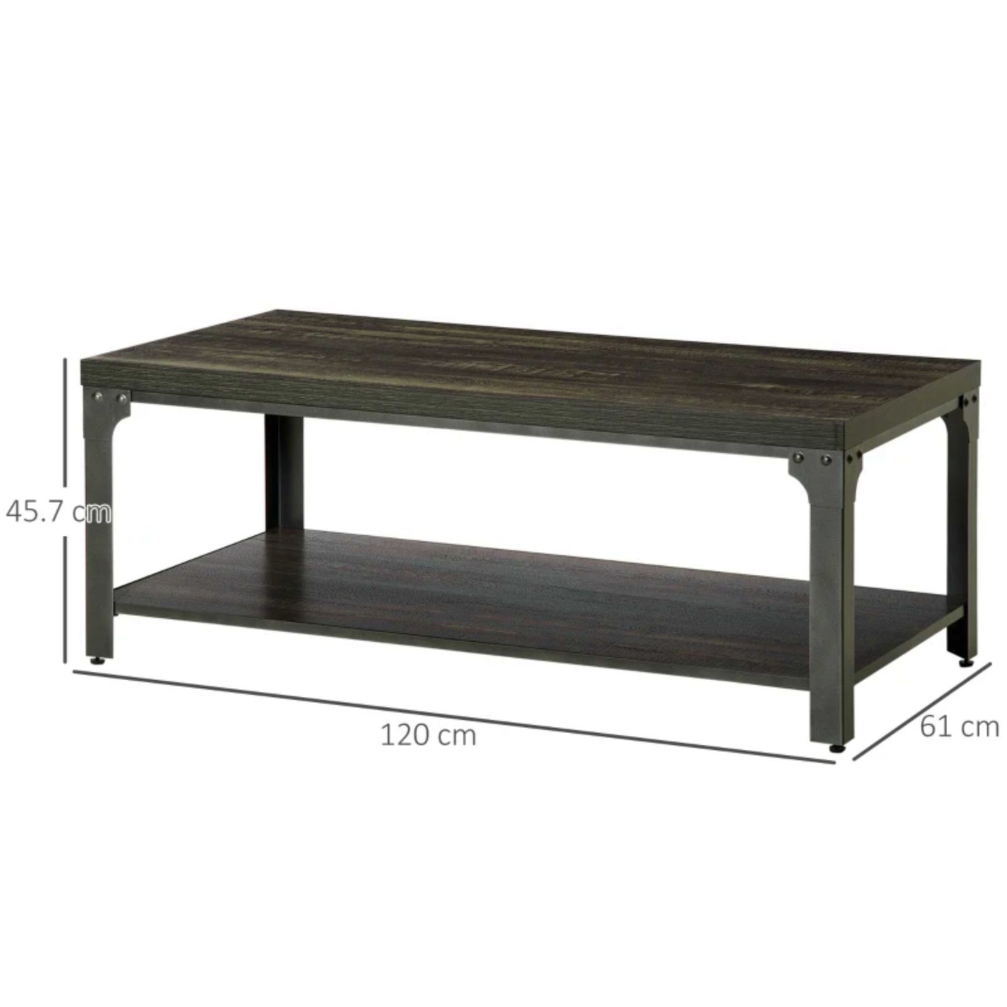 Metal Rustic Coffee Table Vintage Sofa Side Unit Modern Industrial Furniture