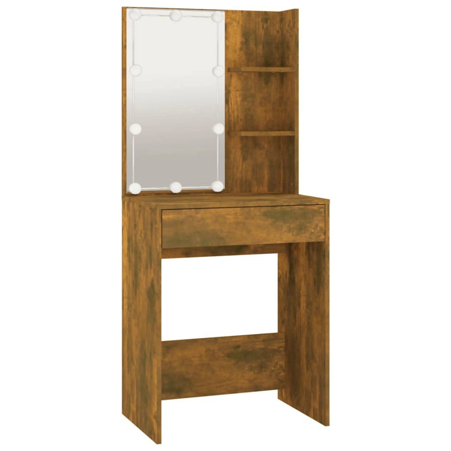 Vintage Dressing Table Rustic Vanity Unit Hollywood Led Mirror Makeup Storage