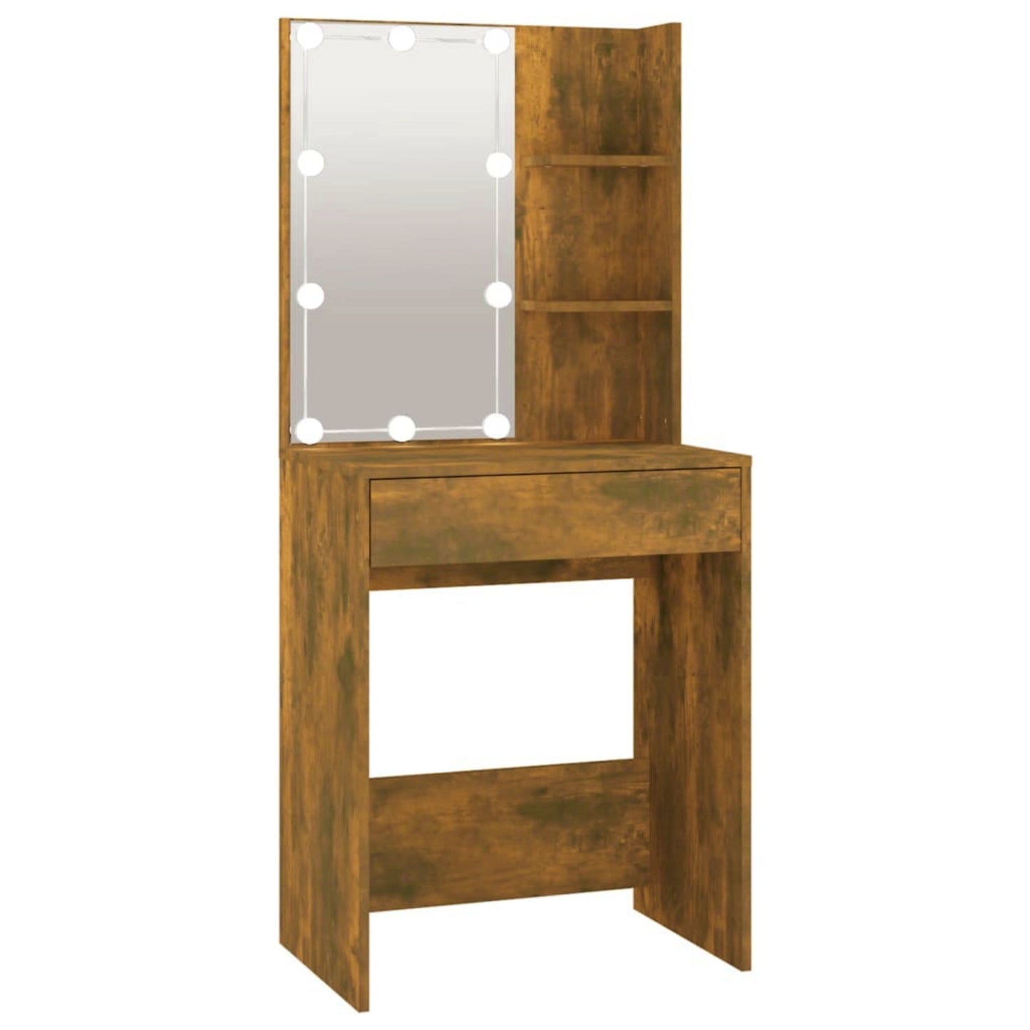 Vintage Dressing Table Rustic Vanity Unit Hollywood Led Mirror Makeup Storage