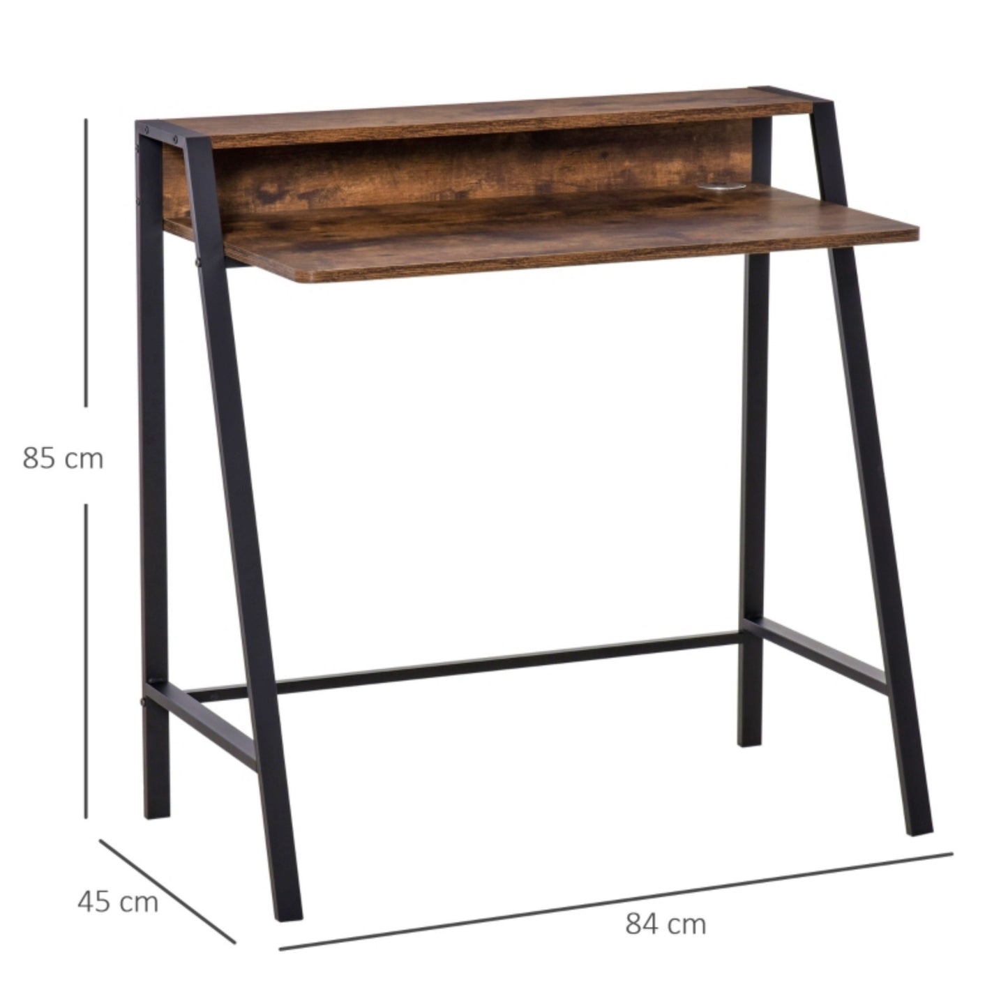 Industrial Laptop Desk Vintage Small Workstation Rustic Computer Screen Stand