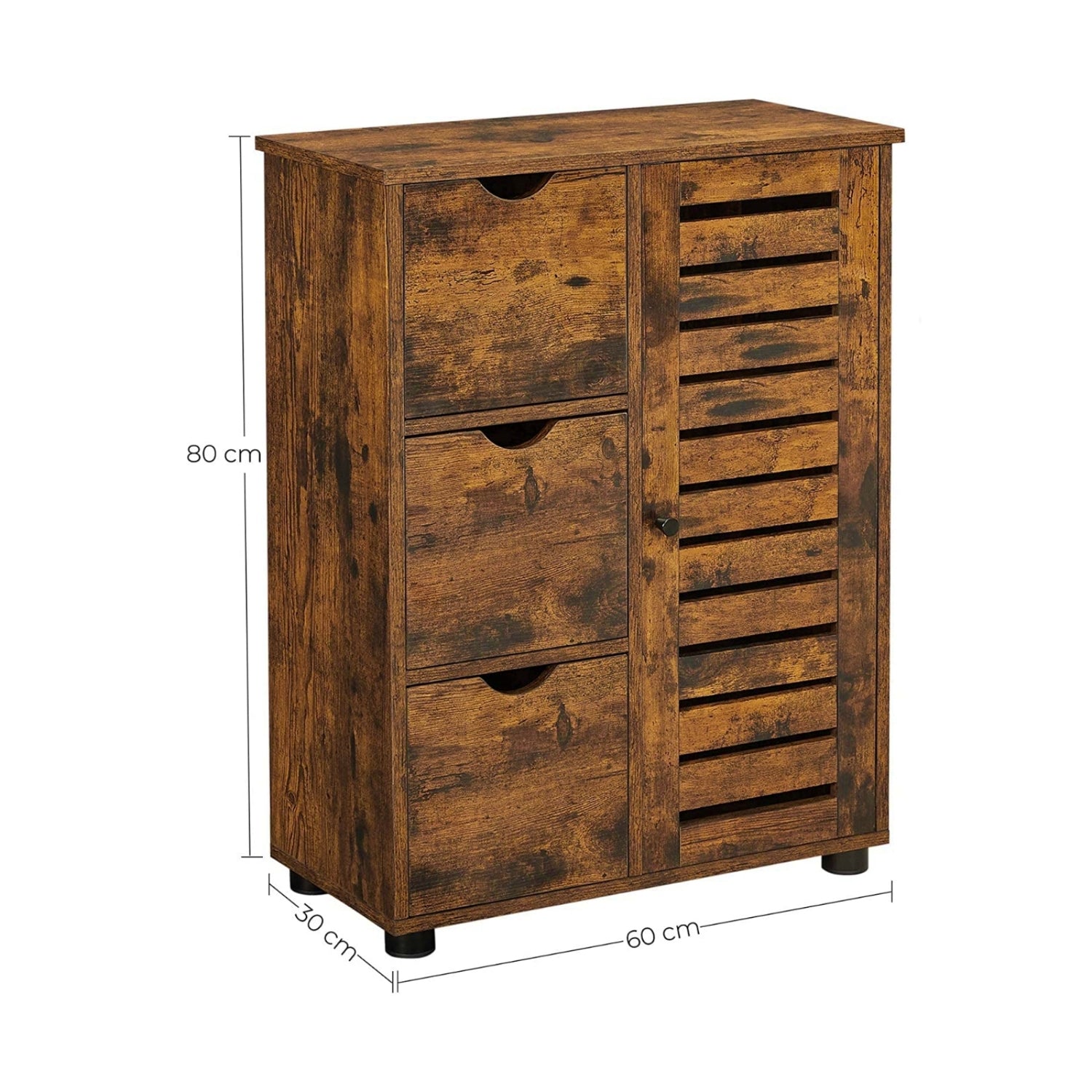 Brown rustic top cabinet with drawers