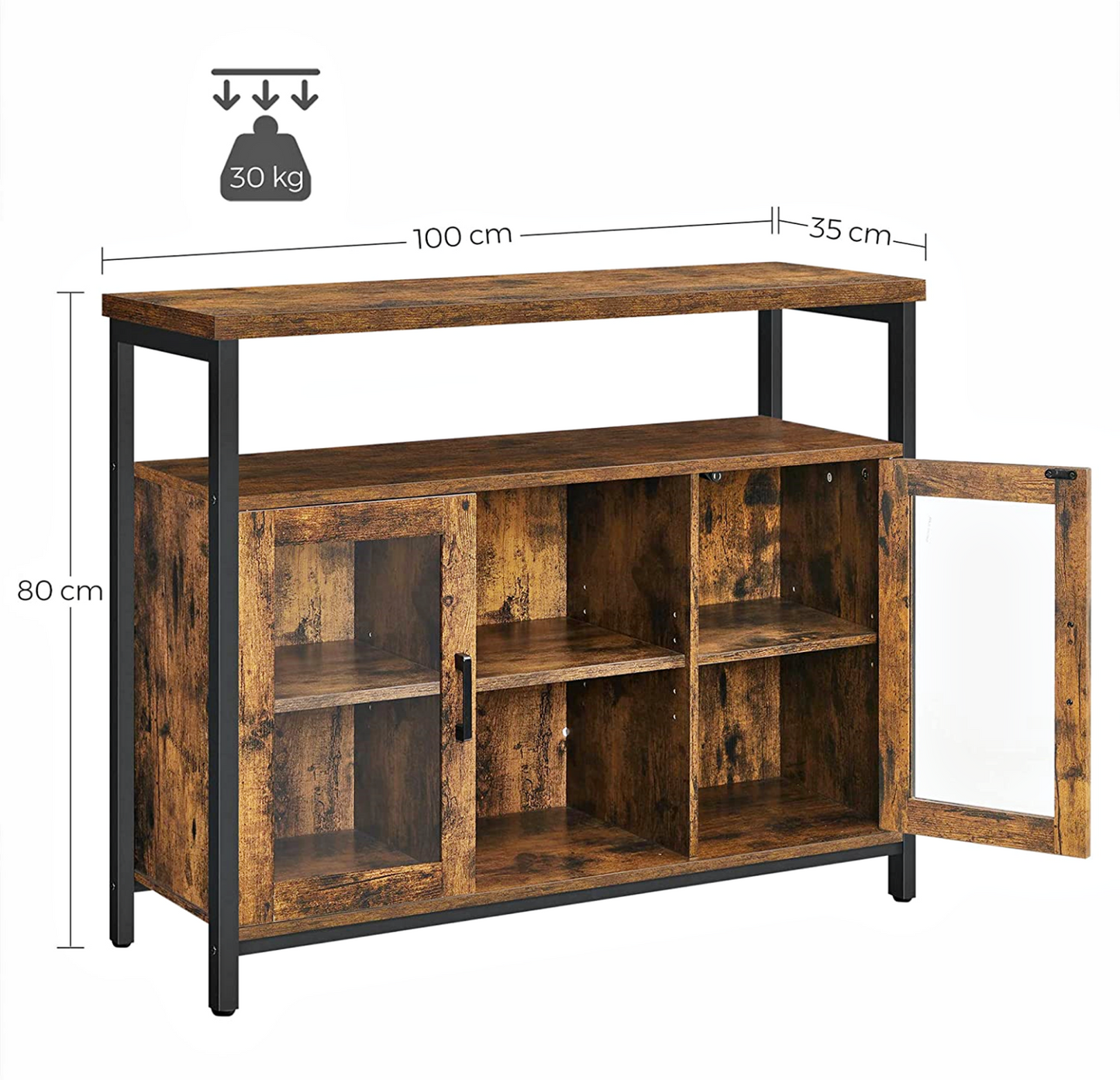 Industrial Narrow Sideboard Rustic Dining Kitchen Storage Cabinet Vintage Hallway Console Table