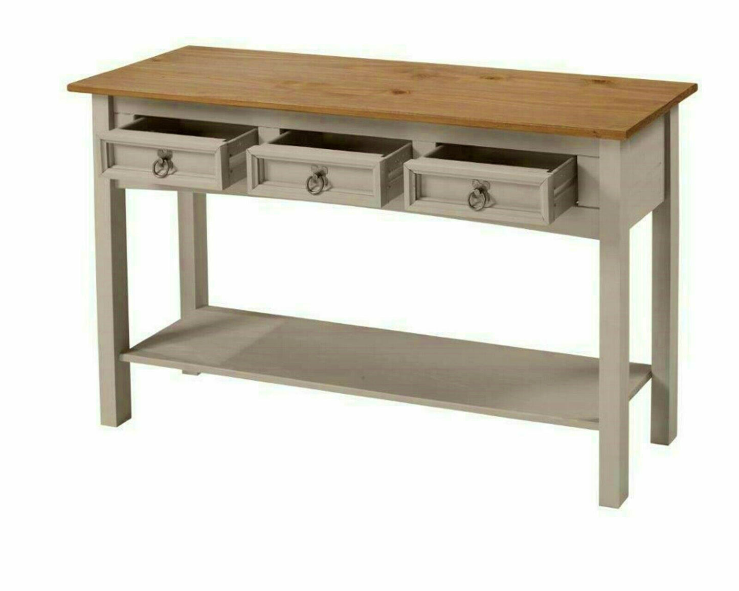 Vintage Grey Console Table Solid Wood Country Hallway Sideboard Rustic Lounge Sofa End Unit