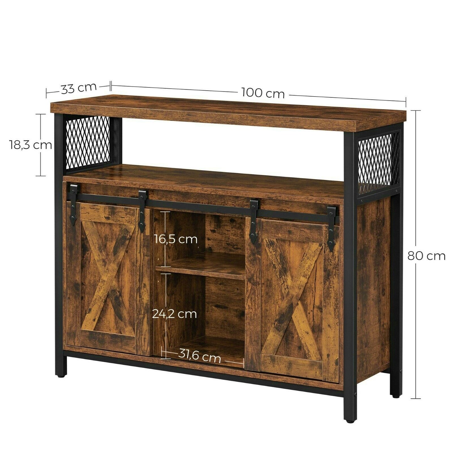 Industrial Lounge Sideboard Large Vintage Storage Unit Kitchen Coffee Machine Cabinet