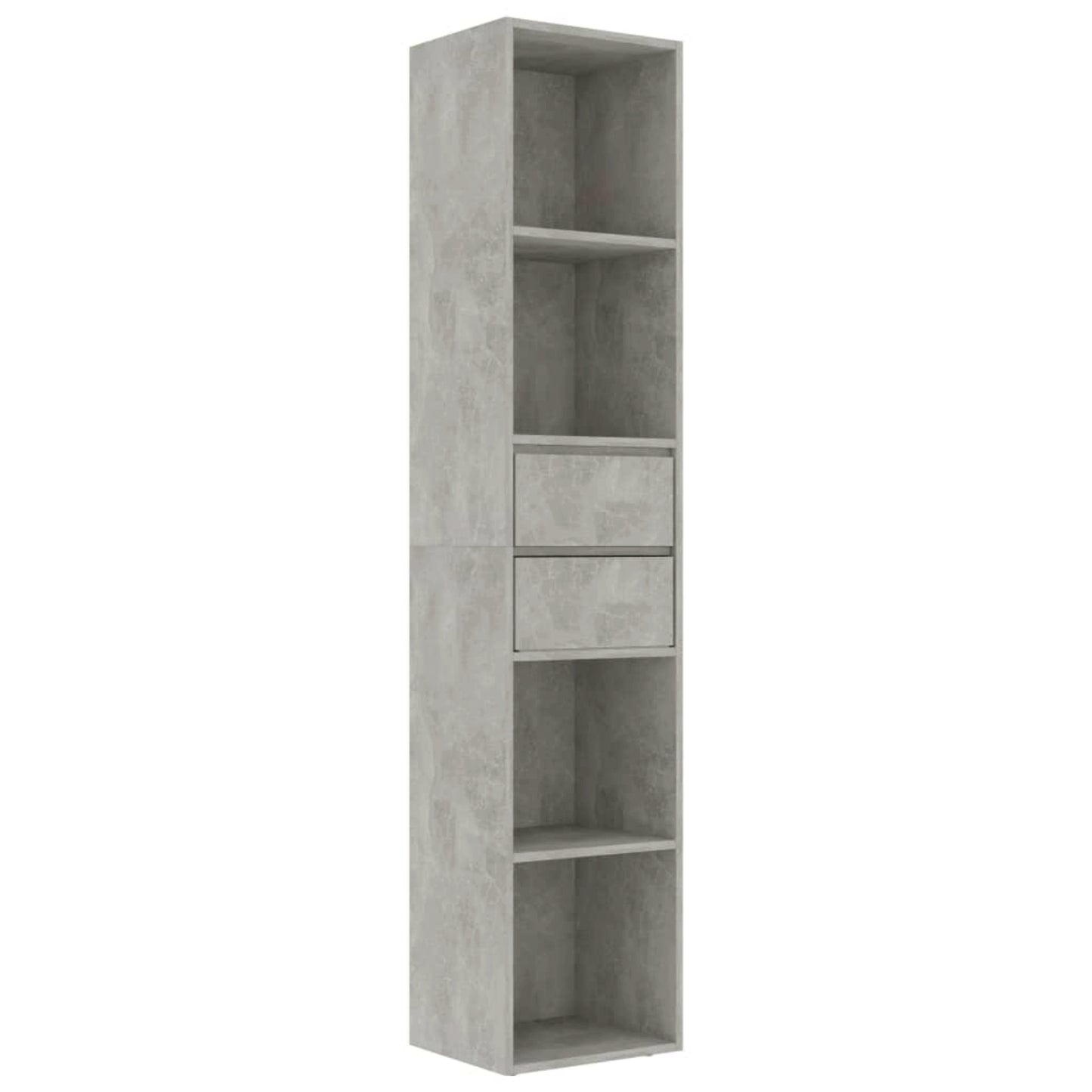 Modern Slim Bookcase Grey Lounge Bookshelf Contemporary Display Storage Cabinet