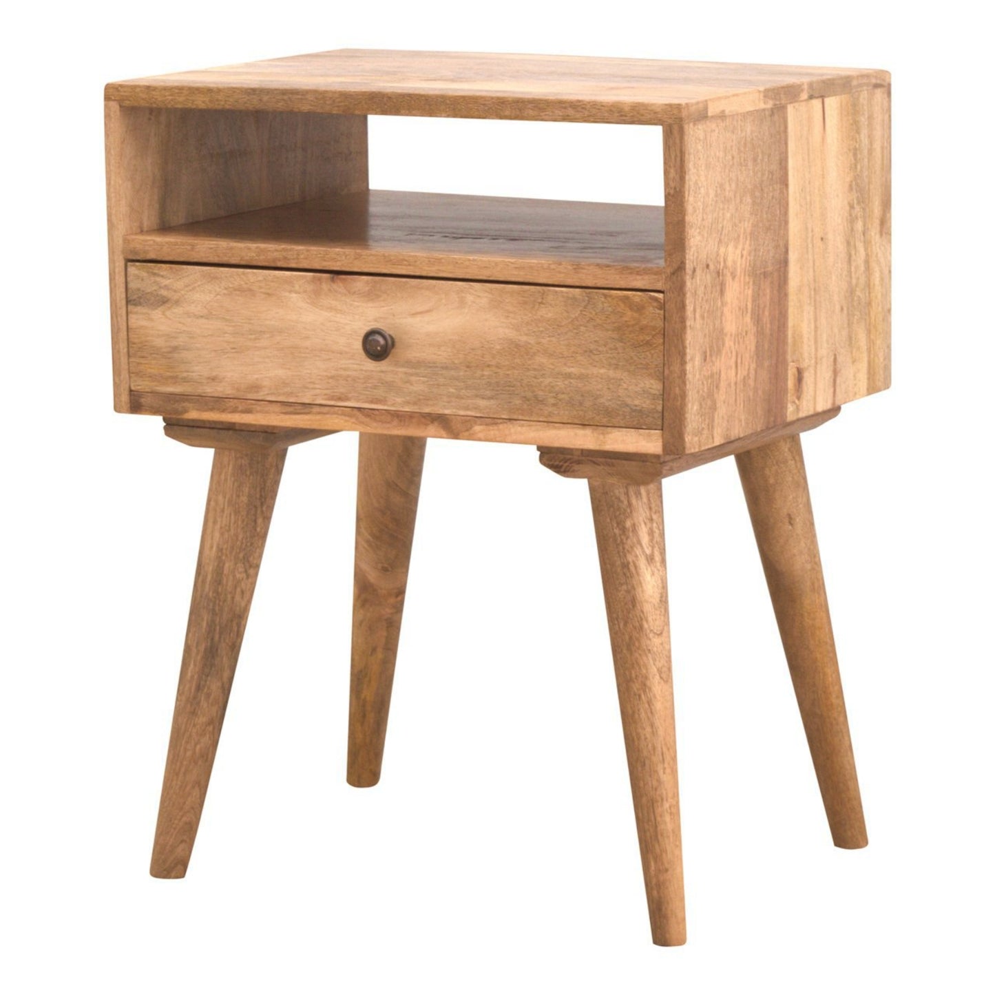 Retro Side Table Wooden Scandinavian Bedside Nightstand Cabinet End Plant Stand