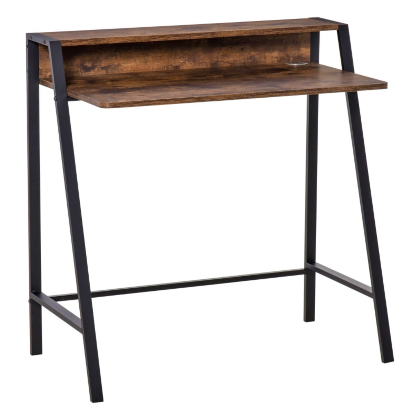 Industrial Laptop Desk Vintage Small Workstation Rustic Computer Screen Stand