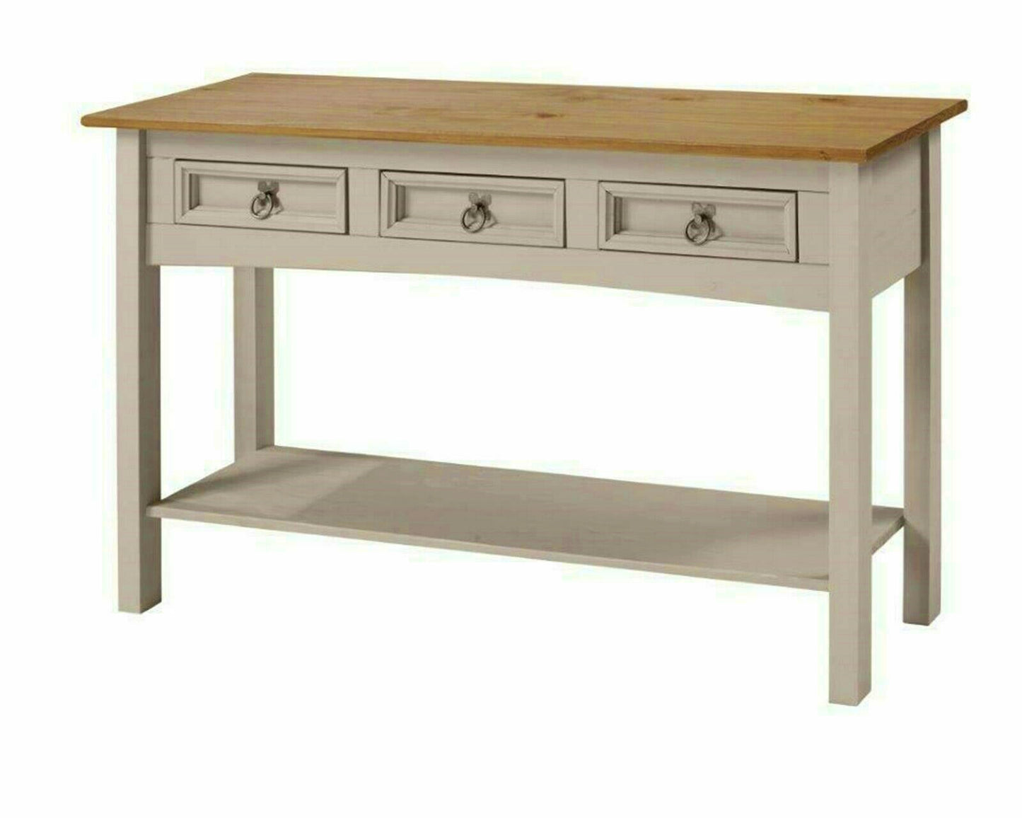 Vintage Grey Console Table Solid Wood Country Hallway Sideboard Rustic Lounge Sofa End Unit