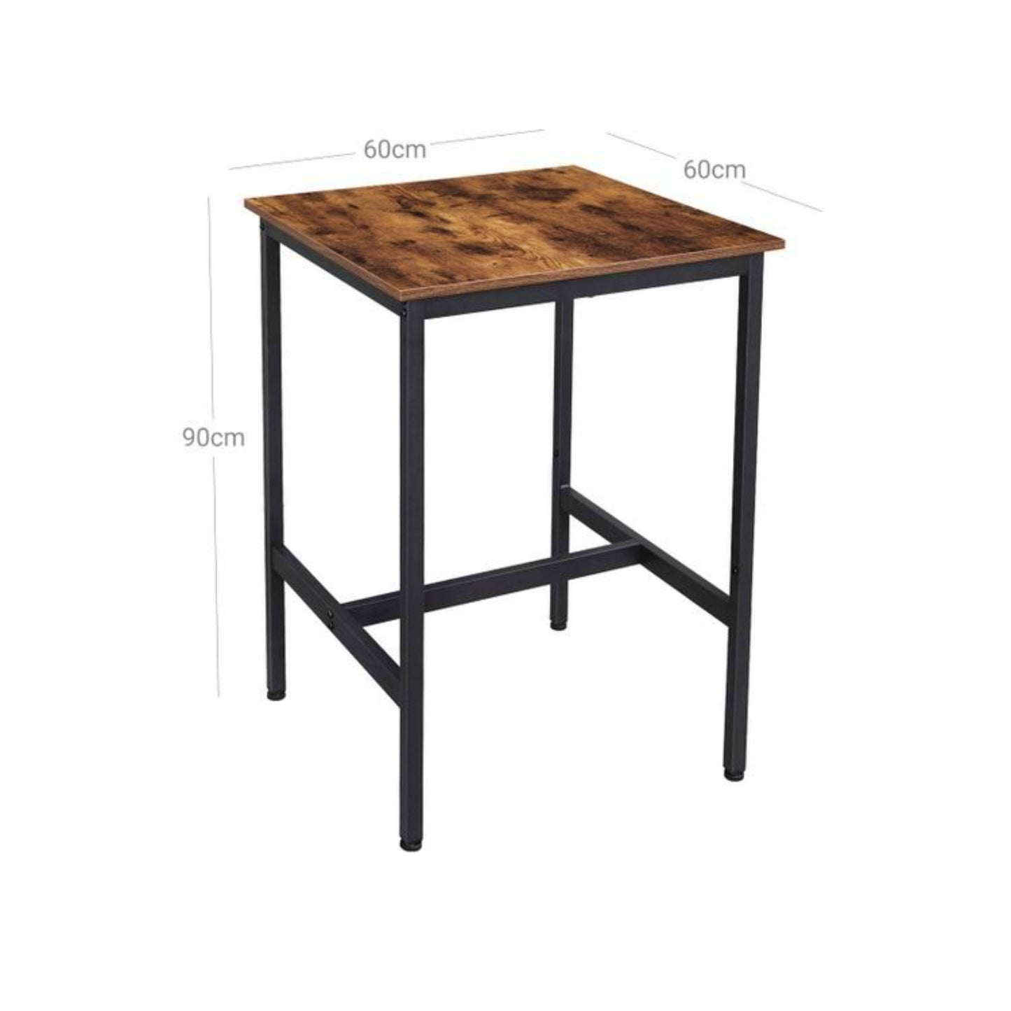 Square Bar Table Tall Coffee Dining Kitchen Stand Industrial Breakfast Counter