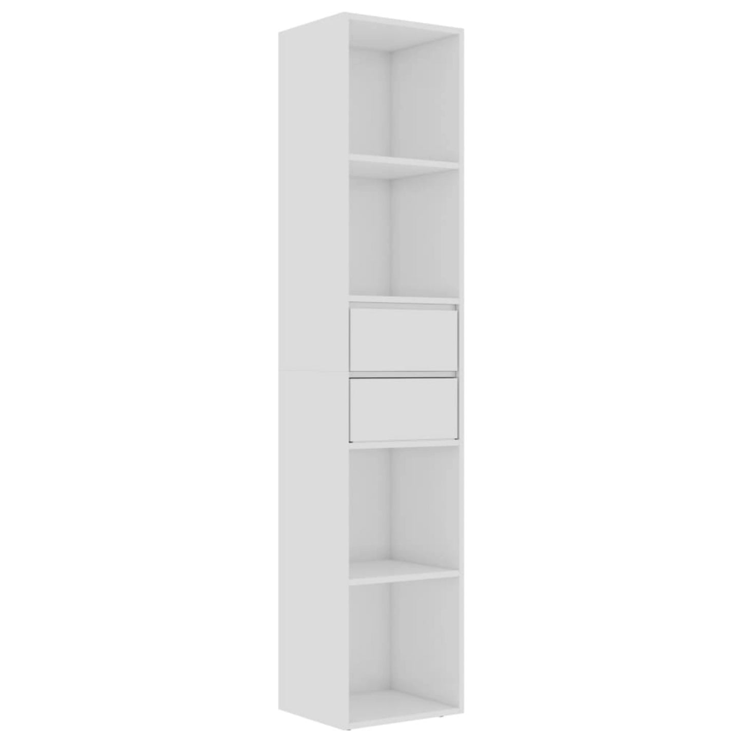 Modern White Bookcase High Gloss Lounge Bookshelf Slim Display Storage Cabinet