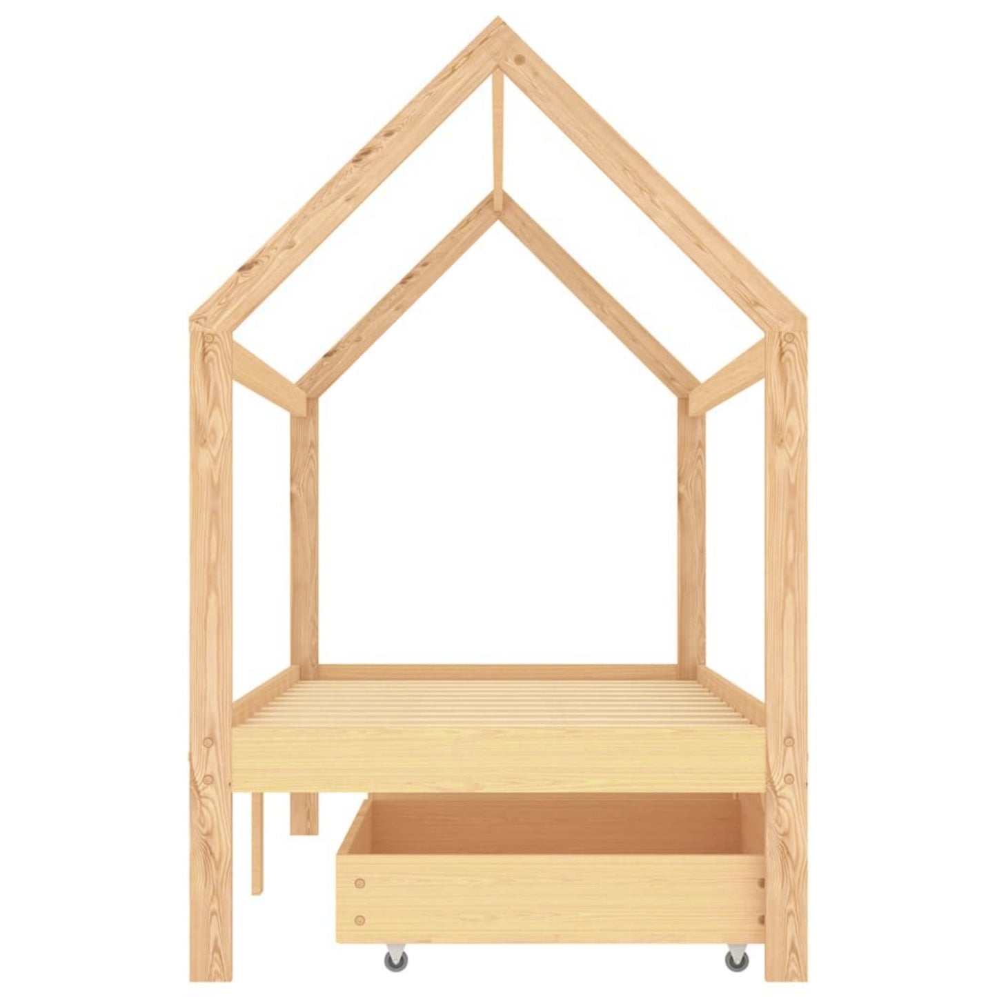 Kids Room Bed Frame Wooden House Style Tent Bedstead Children Cottage Playhouse