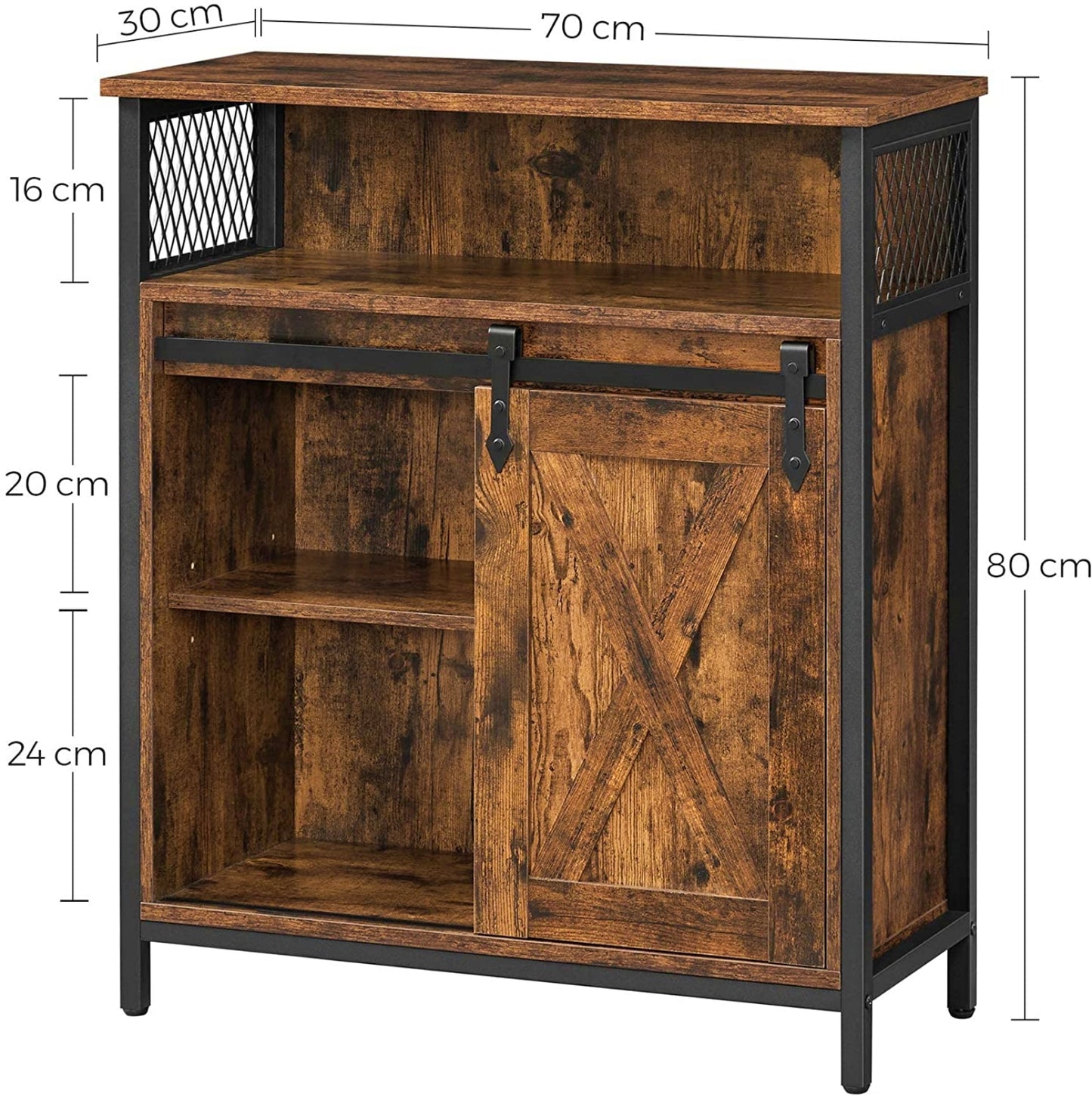 Industrial Storage Cabinet Lounge Vintage Sideboard Slim Hallway Console Table