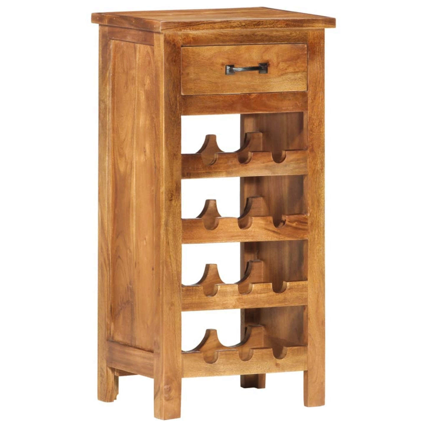 Wooden Wine Rack Vintage Kitchen Bottle Storage Cabinet Rustic Shelving Unit